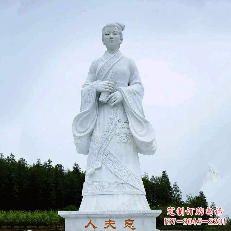 黑龙江桃花夫人息妫汉白玉雕塑-景区园林历史名人古代著名美女雕像