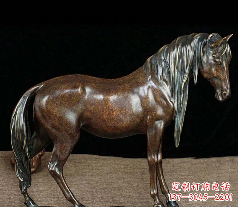 黑龙江铜雕马公园动物摆件