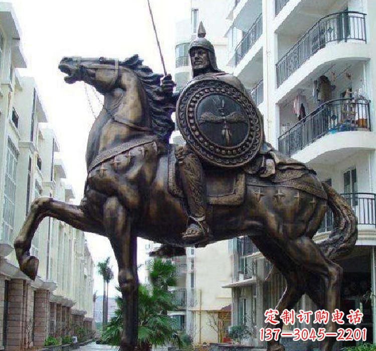 黑龙江铜雕西方骑马的人物
