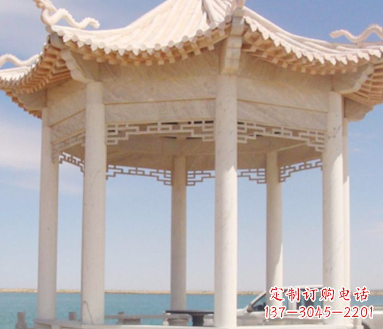 黑龙江晚霞红单层凉亭石雕
