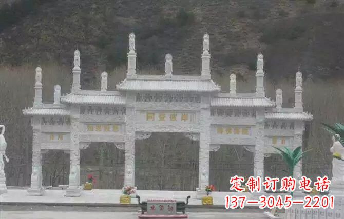 黑龙江五门牌坊石雕 (2)