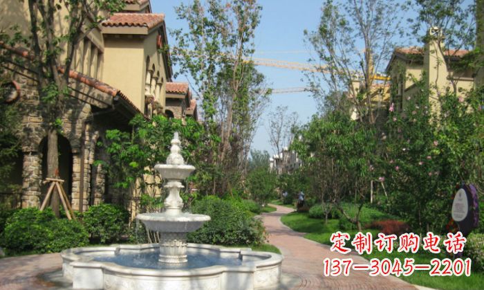 黑龙江小区景观大理石喷泉石雕 (5)