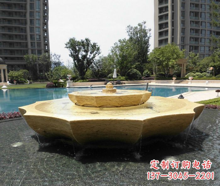 黑龙江小区景观大理石喷泉石雕 (6)