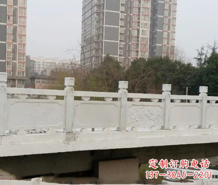 黑龙江小区景观汉白玉石雕栏板 (2)
