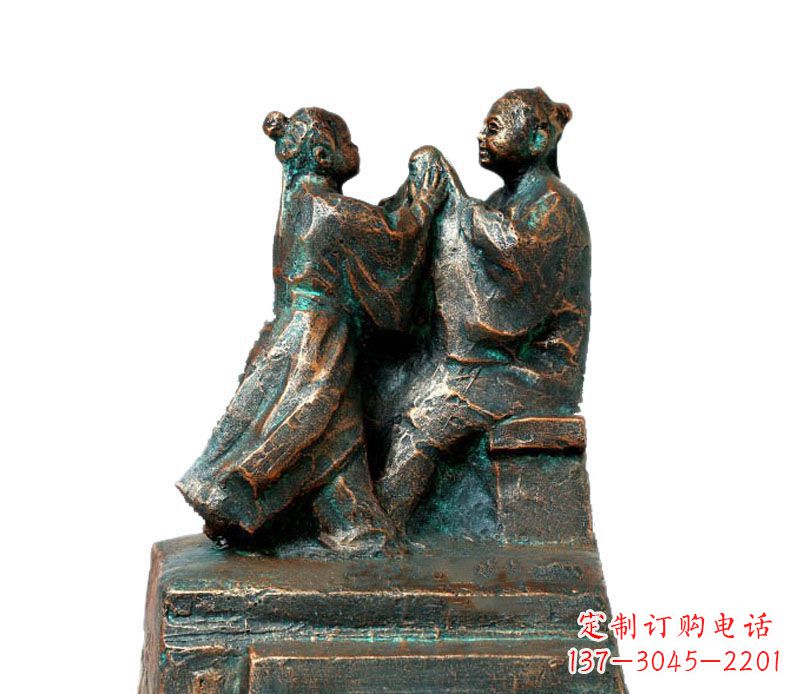 黑龙江校园古代孔融让梨人物铜雕