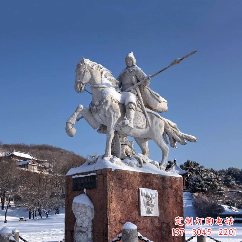 黑龙江薛仁贵骑马雕像-中国历史名人唐朝名将景区景观雕塑