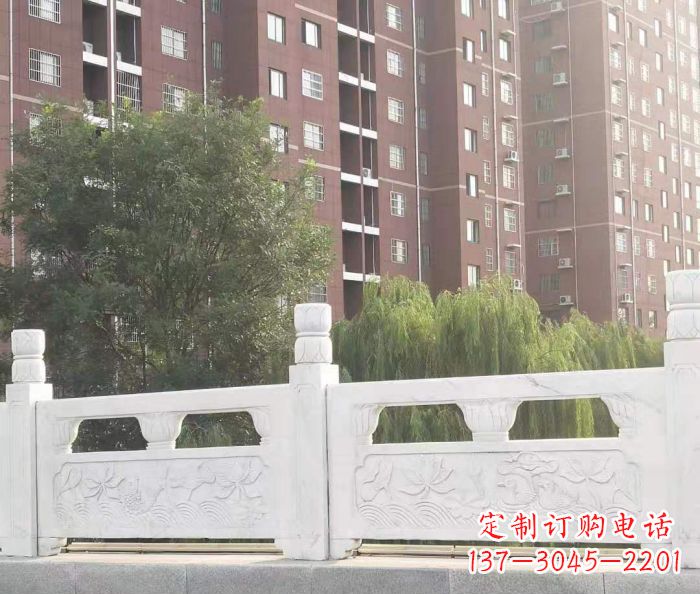黑龙江园林汉白玉石浮雕栏板 (2)