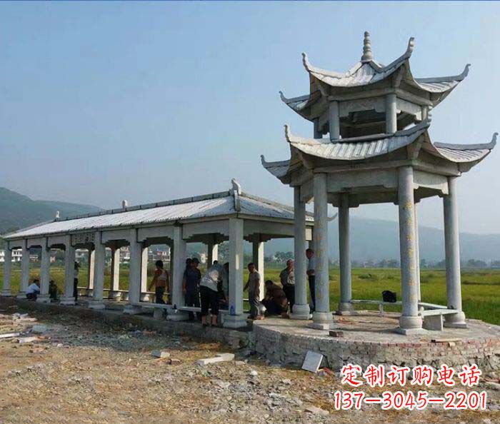 黑龙江园林景观仿古石雕长廊凉亭