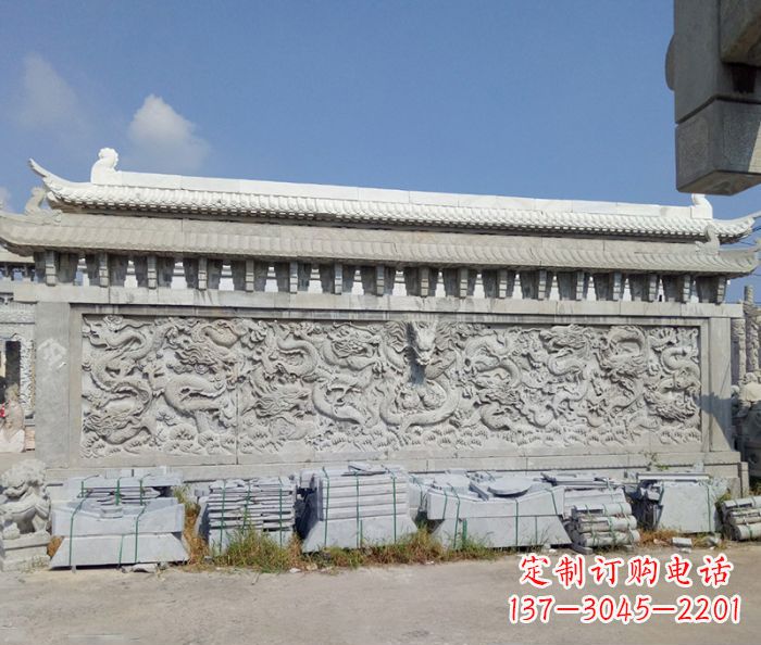 黑龙江园林九龙壁石雕影壁 (3)