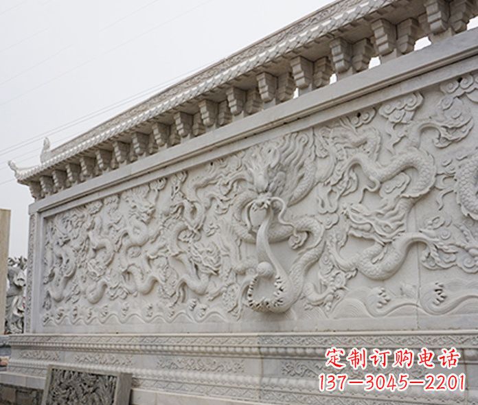 黑龙江园林九龙壁石雕影壁 (5)