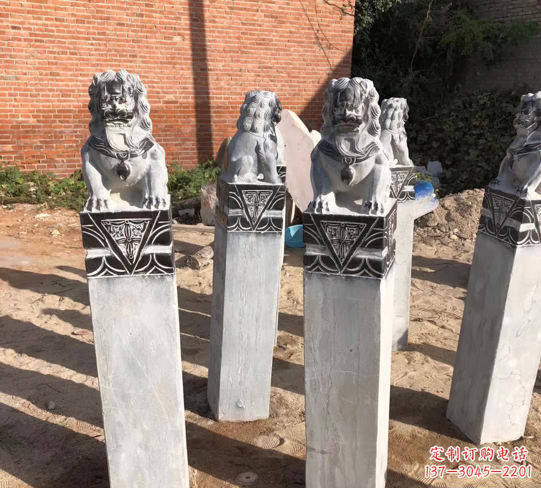 黑龙江园林石雕狮子拴马桩