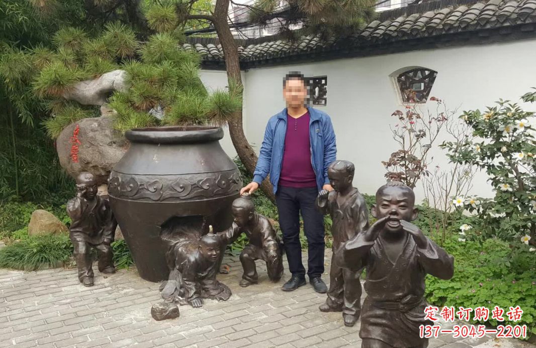 黑龙江园林司马光砸缸铜雕