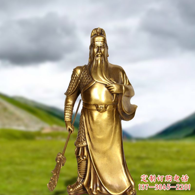 黑龙江招财关公铜雕像