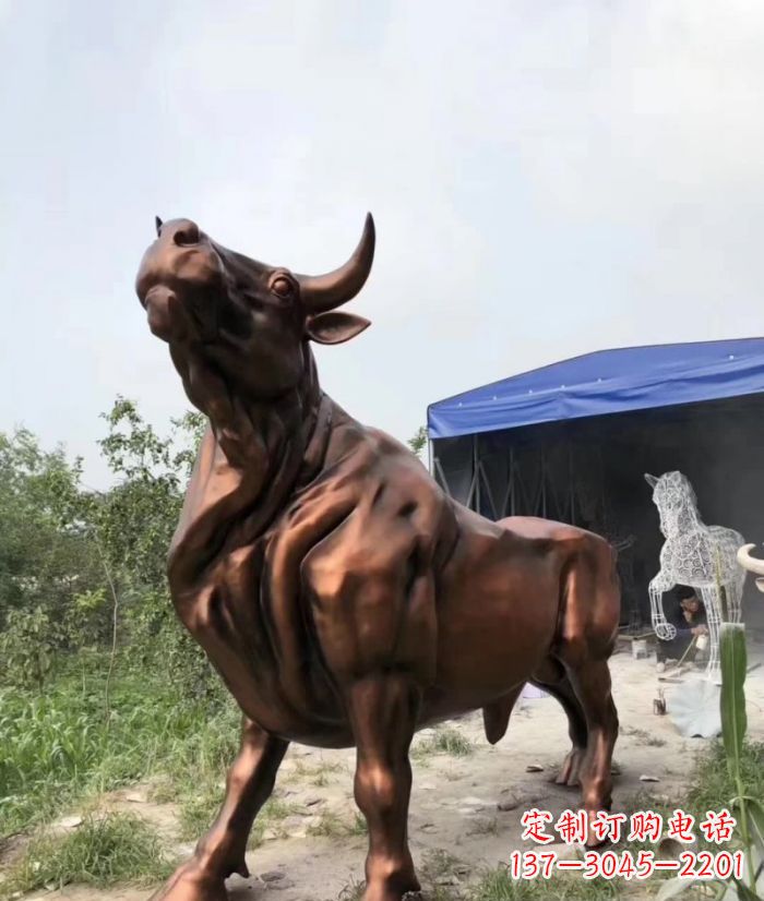 黑龙江紫铜牛动物雕塑